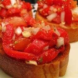 Bruschetta with Roasted Sweet Red Peppers