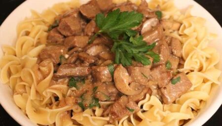 Classic Beef Stroganoff in a Slow Cooker