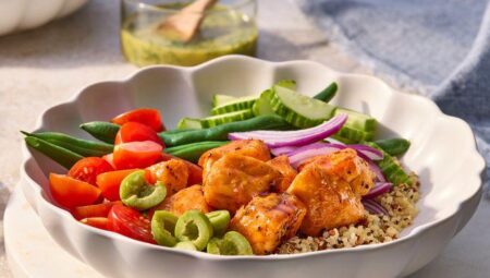 Hot Honey Salmon Bowls