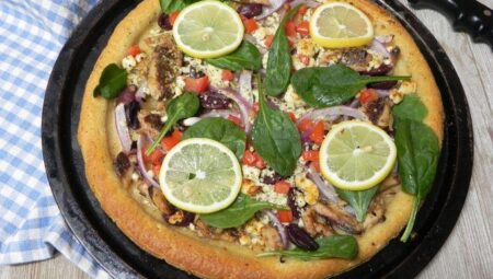 Feta and Sardine Flatbread