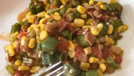 Okra, Corn and Tomatoes